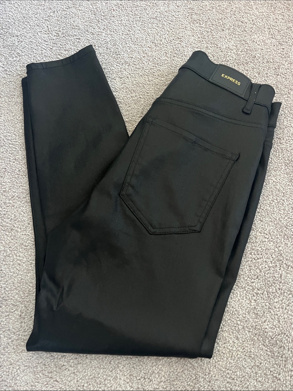 Express Women's Black Faux Leather Skinny Jeans
